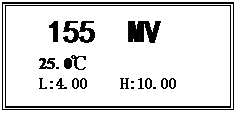 文本框: 155 MV
25.0℃ 
L:4.00 H:10.00 

